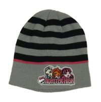 Černo-šedá pruhovaná čepice - Monster High