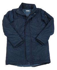 Tmavomodrá šusťáková zimní bunda H&M