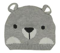 Šedá melírovaná podšitá čepice - medvěd Impidimpi