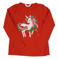 Červené tričko s jednorožcom H&M
