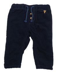 Tmavomodré podšité manšestráky s gombíkmi H&M