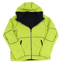 Neónově žltá fleecová obojstranná funkčná bunda s kapucňou Decathlon