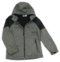 Šedo-černá softshellová bunda s kapucí Lily & Dan