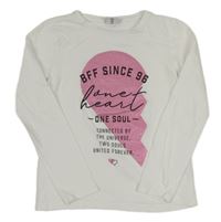 Bielo-ružové tričko s nápisom Page one young