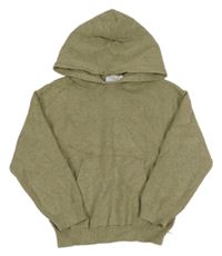 Světlekhaki melírovaný svetr s kapucí Zara