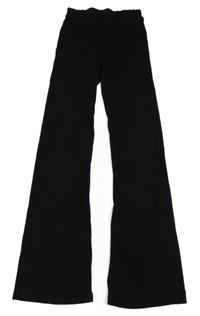 Černé žebrované flare kalhoty H&M