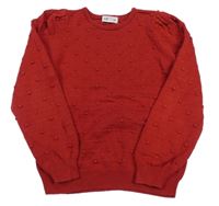 Červený 3D bodkovaná ý sveter H&M