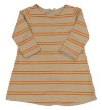 Béžovo-oranžové pruhované šaty H&M