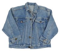 Modrá rifľová bunda