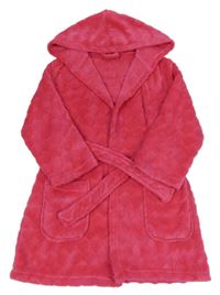 Růžový chlupatý župan se srdíčky a kapucí George