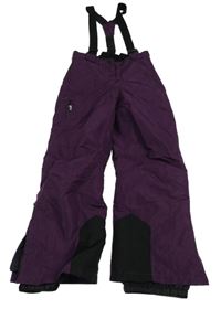 Lila šusťákové funkční oteplovačky s kšandami Crivit