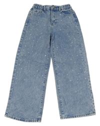 Modré wide leg rifle Shein