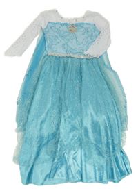 Kostým - Světlemodro-bílé tylové šaty s kamínky