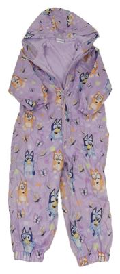 Lila šusťáková jarní kombinéza s kapucí - Bluey Tu