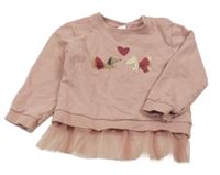 Ružová mikina s pejsky a tylem Topomini