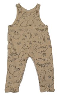 Béžové laclové tepláky s dinosaury H&M