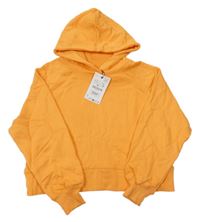 Nové - Oranžová oversize crop mikina s kapucňou Zara