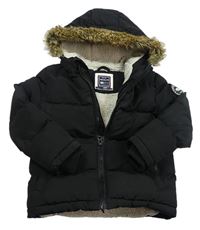 Čierna šušťáková zimná bunda s kapucňou SoulCal