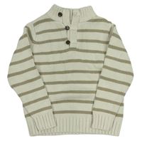 Smetanovo-sivý pruhovaný sveter M&S