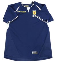 Tmavomodro-bílý fotbalový dres Scotland Diadora