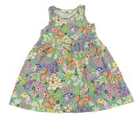 Zelené bavlnené šaty s motýly H&M