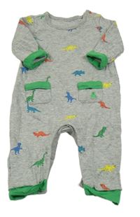 Šedo-zelený overal s dinosaury GAP