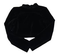 Čierne zamatové rebrované crop tričko Matalan