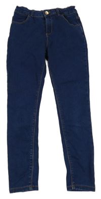 Tmavomodré teplákové skinny rifle Denim Co.