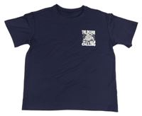 Tmavomodré tričko se želvou a nápisem 