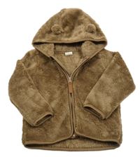Béžová chlpatá prepínaci mikina s kapucňou H&M
