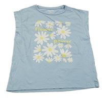 Svetlomodré tričko s kvietkami Pepperts