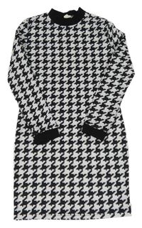 Čierno-biele vzorované šaty Shein
