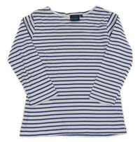 Bielo-tmavomodré pruhované tričko Mini Boden