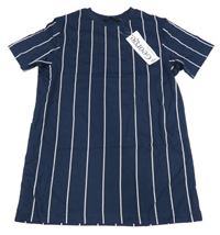 Nové - Tmavomodro-bílé pruhované tričko George 