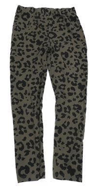 Béžovo-čierne vzorované legíny Tu