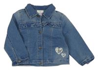 Modrá rifľová bunda so srdiečkami Topolino