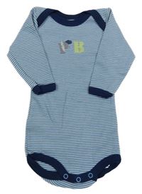 Modro-biele pruhované body s písmenkom Petit Bateau