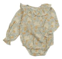 Béžové vzorované body s límečkem Zara 