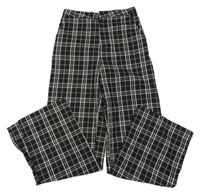 Čierno-biele kockované spoločenské straight nohavice H&M