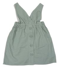 Zelenošedá rifľová na traká sukňa Primark