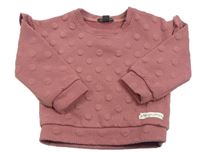 Starorůžová puntíkatá vzorovaná oversize mikina s nášivkou PRIMARK