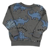 Tmavosivá mikina s dinosaurami F&F