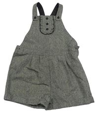 Kávovo-zlato-svetlosivé melírované vlnené na traké kraťasy s volánikom George