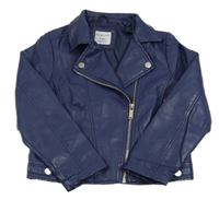Tmavomodrý koženkový jarný crop krivák PRIMARK