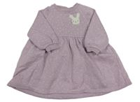 Svetlofialové bodkovaná é teplákové šaty so zajačikom zn. F&F