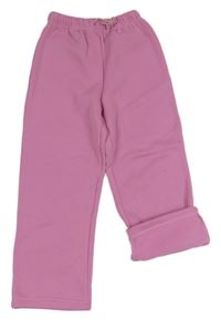 Růžové melírované teplé tepláky