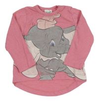 Ružové melírované tričko s Dumbem Disney