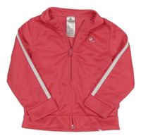 Ružová funkčná športová prepínaci mikina s logom a pruhom Domyos