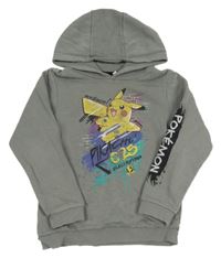 Sivá mikina s Pikachu a kapucňou