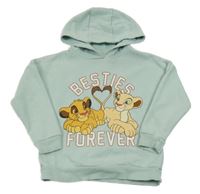 Mentolovošedá mikina so Simbou a Nalou a kapucňou Disney